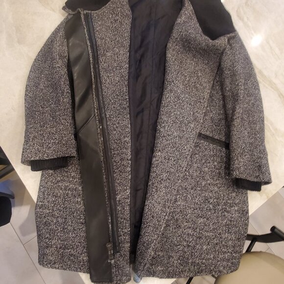 Vince Wool Winter Coat Grey Black EUC - Picture 2 of 7